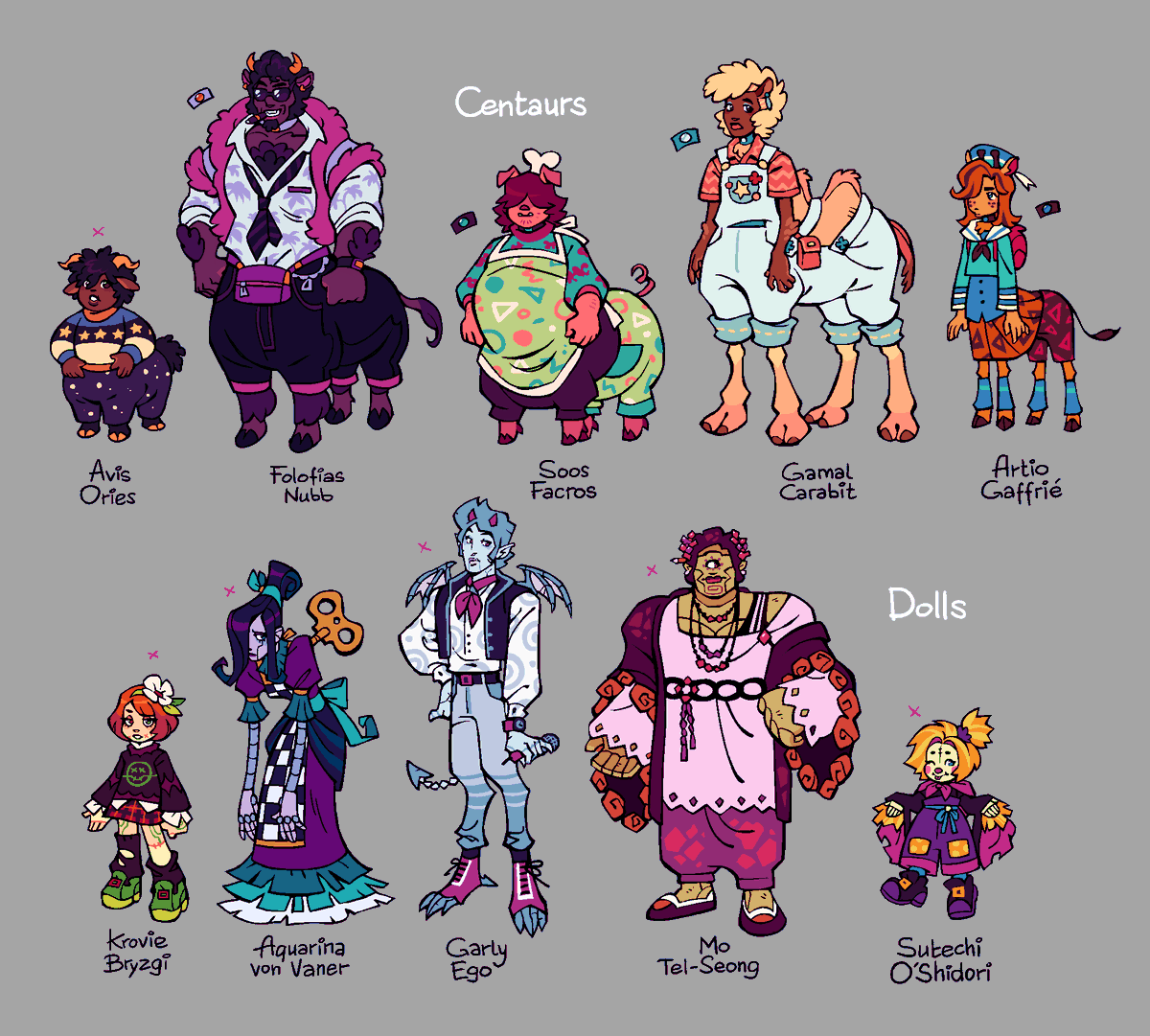 xamag_draws's tweet photo. [OCs] finished all of them now!! still subject to change ofc, but i'm pretty happy with it 😭 this took me a few months to fully conceptualize, but i'm glad i did [1/2] https://t.co/Fb4wyxirt8