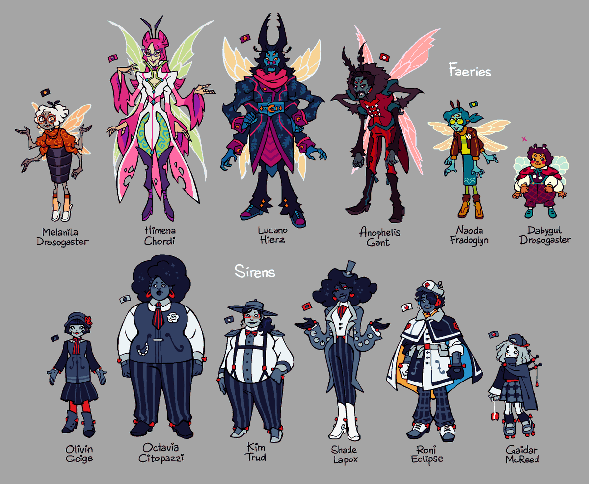 xamag_draws's tweet photo. [OCs] finished all of them now!! still subject to change ofc, but i'm pretty happy with it 😭 this took me a few months to fully conceptualize, but i'm glad i did [1/2] https://t.co/Fb4wyxirt8