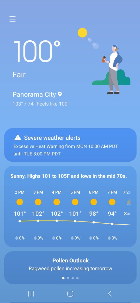 MichaelEdelberg's tweet photo. With another hot day forecast in SoCal, I think the Samsung dude gif needs a bit lighter clothing. Hydration is a plus though. After a couple of years of Samsung...it's an interesting Droid choice. Might go old school flip next, but not due to gif graphics. https://t.co/z8gTcWkZH2
