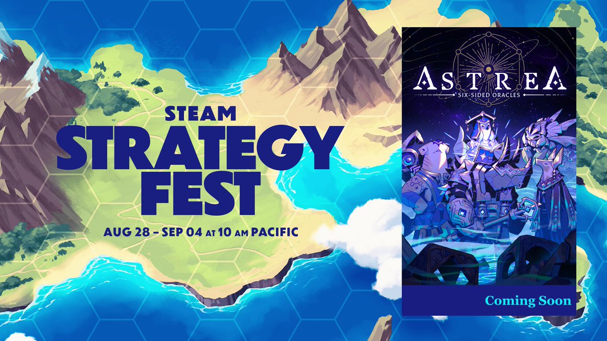 PlayAstrea's tweet image. #StrategyFest is on and Astrea is there!!! 🔥🔥

Check out this cool strategy games event 🩵 🩵

store.steampowered.com/category/strat…

#Steam #IndieGameDev #indiegame #roguelike #strategy