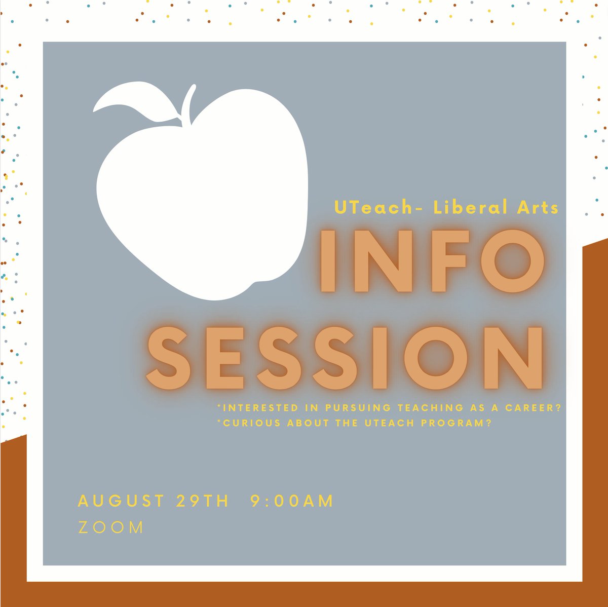 Unlock your Teaching Potential with UTeach-Liberal Arts🍎! Join our Info Session to learn more about our program and what it takes to become a certified teacher in Texas. #UTeachla #educators #UTAustin #secondaryeducation #History #English #LOTE 

utexas.zoom.us/j/98429081807