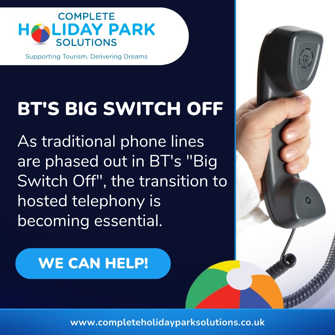 CompletePark's tweet image. As traditional phone lines are phased out in BT's "Big Switch Off", the transition to hosted telephony is becoming essential. Hosted telephony offers numerous benefits, including scalability, flexibility, and cost efficiency. See our website to find out how we can help!