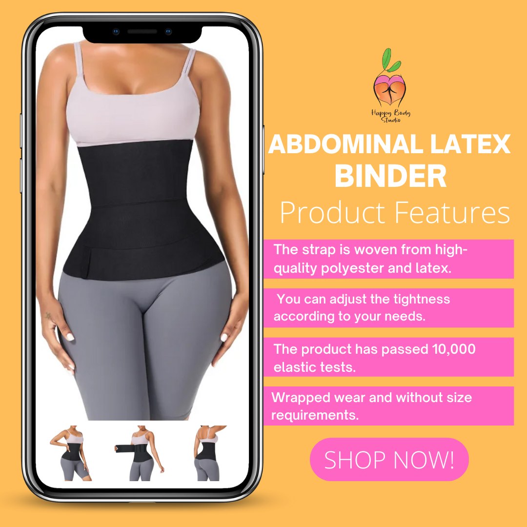 Sculpt your waist with the Abdominal Latex Binder! 🔥 Get the hourglass figure you've been dreaming of. Try it now! happybodystudios.com #WaistTrainer #BodySculpting