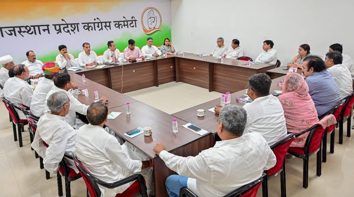 Attened screening committee meeting at War Room in Jaipur,under the chairmanship of .<a href="/GauravGogoiAsm/">Gaurav Gogoi</a> ji along with .<a href="/UKGaneshGodiyal/">Ganesh Godiyal</a> ji , .<a href="/GovindDotasra/">Govind Singh Dotasra</a> ji , leaders from Rajasthan congress and secretary colleagues from <a href="/INCIndia/">Congress</a> .#Congress