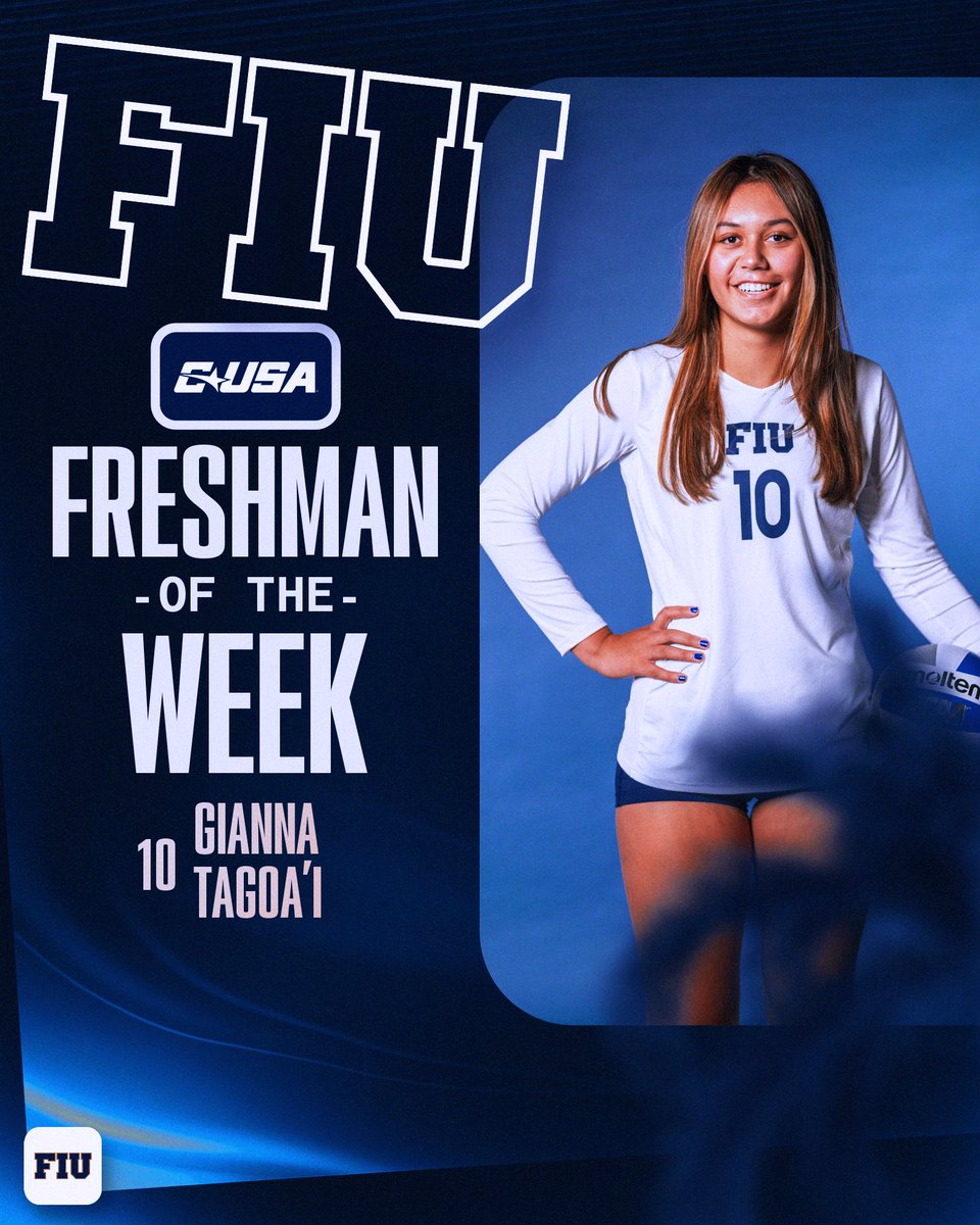 FIU Volleyball (@fiuvolleyball) on Twitter photo What a first week for Gianna Tagoa’i!!
Congratulations on earning <a href="/ConferenceUSA/">Conference USA</a> Freshman of the week! 👏
#PawsUp What a first week for Gianna Tagoa’i!!
Congratulations on earning <a href="/ConferenceUSA/">Conference USA</a> Freshman of the week! 👏
#PawsUp