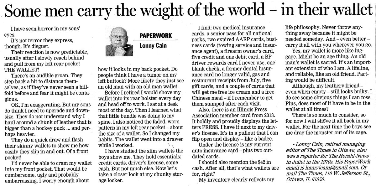 CainWords's tweet image. Thank you to mentor and Grand Storyteller Bob Hill for inspiring this column after he wrote about the day he "lost" his wallet — every man's nightmare. #wallets, #billfolds, #thinwallets, #downsizing