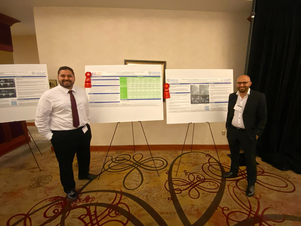 CAMCCardiacIAM's tweet photo. Congratulations to Mahmoud Abdelsalam, MD and Internal Medicine resident Shady Ezaldin, MD for representing CAMC at the American College of Cardiology and for winning second place in both the case report and the original research competition! https://t.co/cWRaXCzoRU