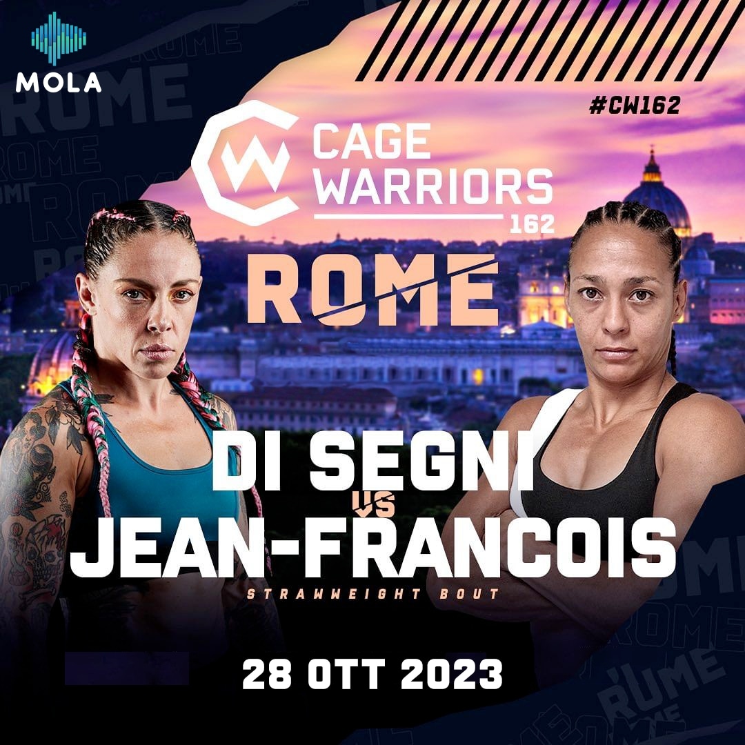 _Como_TV's tweet photo. Ufficializzato il match tra Micol Di Segni e Samantha Jean Francois il 28 ottobre 💪🏼💥

@CageWarriors 162 potrebbe essere l'occasione per la lottatrice italiana per riscattarsi e dimostrare la sua forza 🤼‍♀️

📌 Roma, #CW162
📲 #Mola 🇮🇹

#CageWarriors #CWRoma #mma https://t.co/BKVZ3lES2p