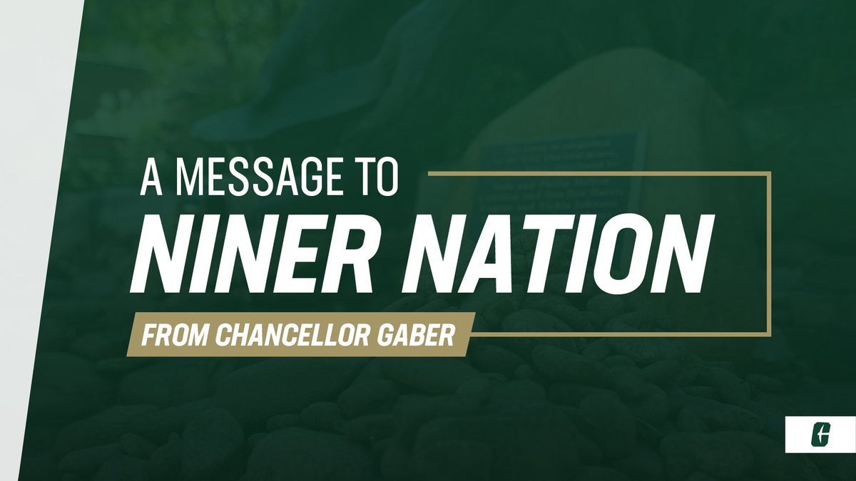 Just as others stood with us, we stand with Chapel Hill now, offering our support as they navigate the days and weeks to come. My message to Niner Nation ➡️ bit.ly/CLT-CH
