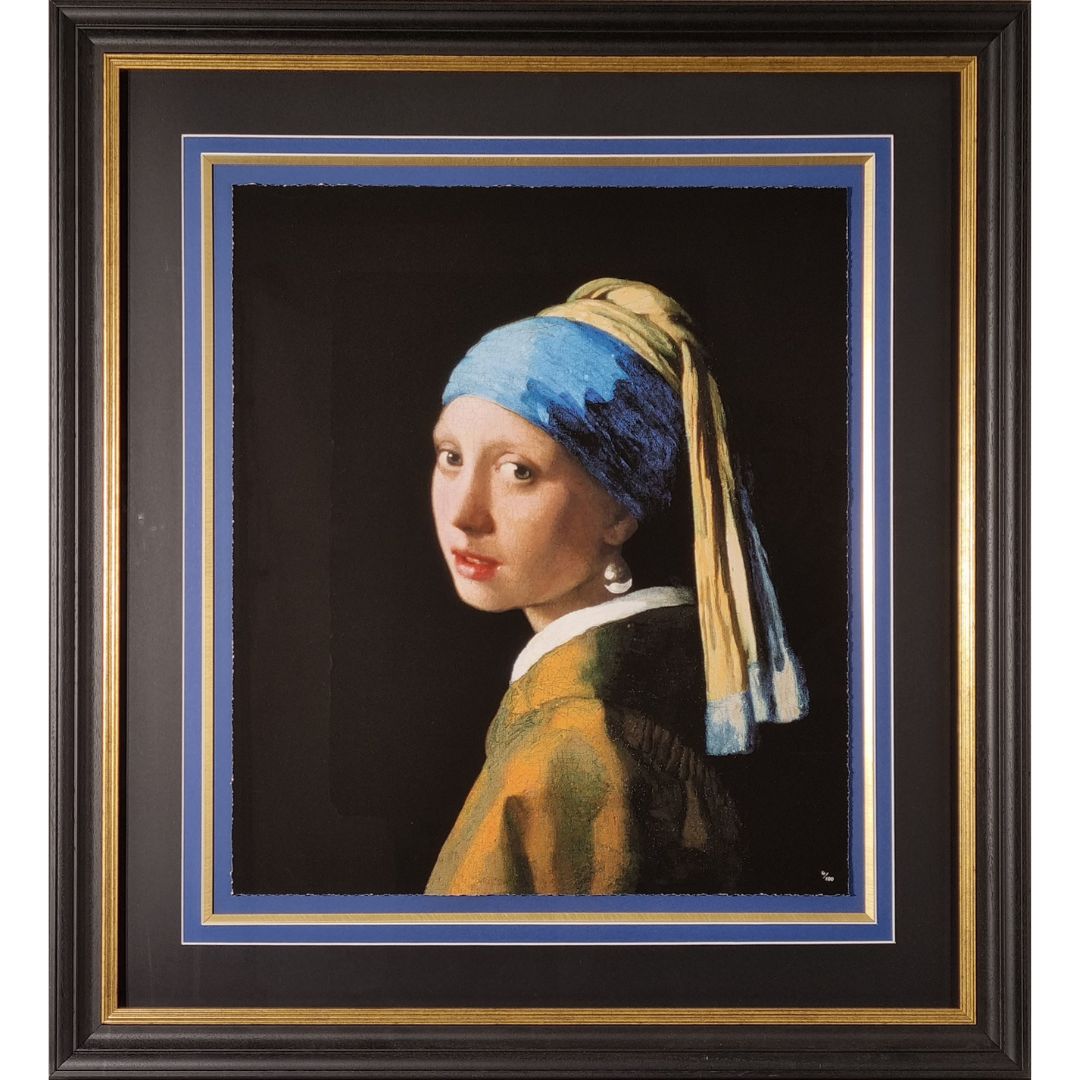 Our clearance of rare limited editions & original art includes this limited edition of Vermeer's 'Girl with a Pearl Earring'. Ends Saturday at 20:00 BST... hubs.li/Q020dCKL0 #art #prints #collector #vermeer #girlwithapearlearring #baroque #portrait