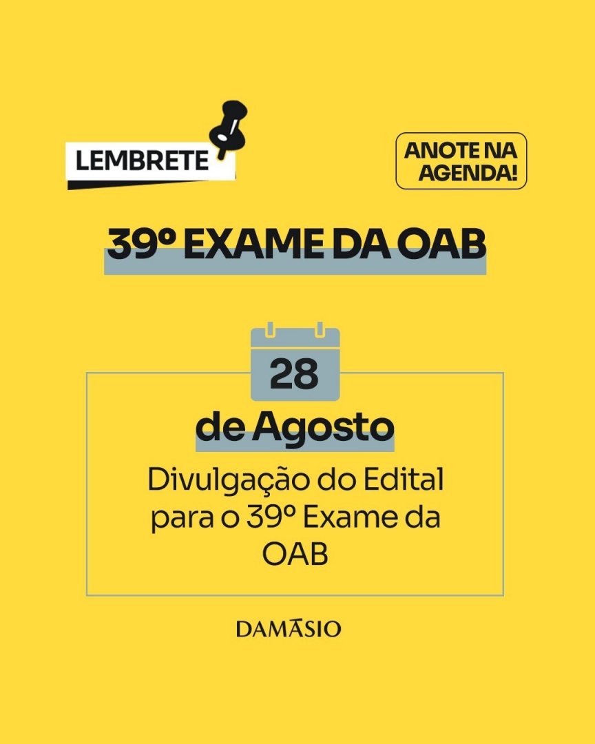 damasiogru's tweet photo. Não perca a próxima chance de aprovação no exame da OAB .
Ahhh.... não esqueça que hoje, às 19h, tem live de review do Edital do 39º Exame da OAB.

Assista no Youtube.
Link: https://t.co/dljkmVHrF9

#oab #examedaoab #examedeordem #1faseoab 39OAB #damásio https://t.co/UFmQbVdHBA