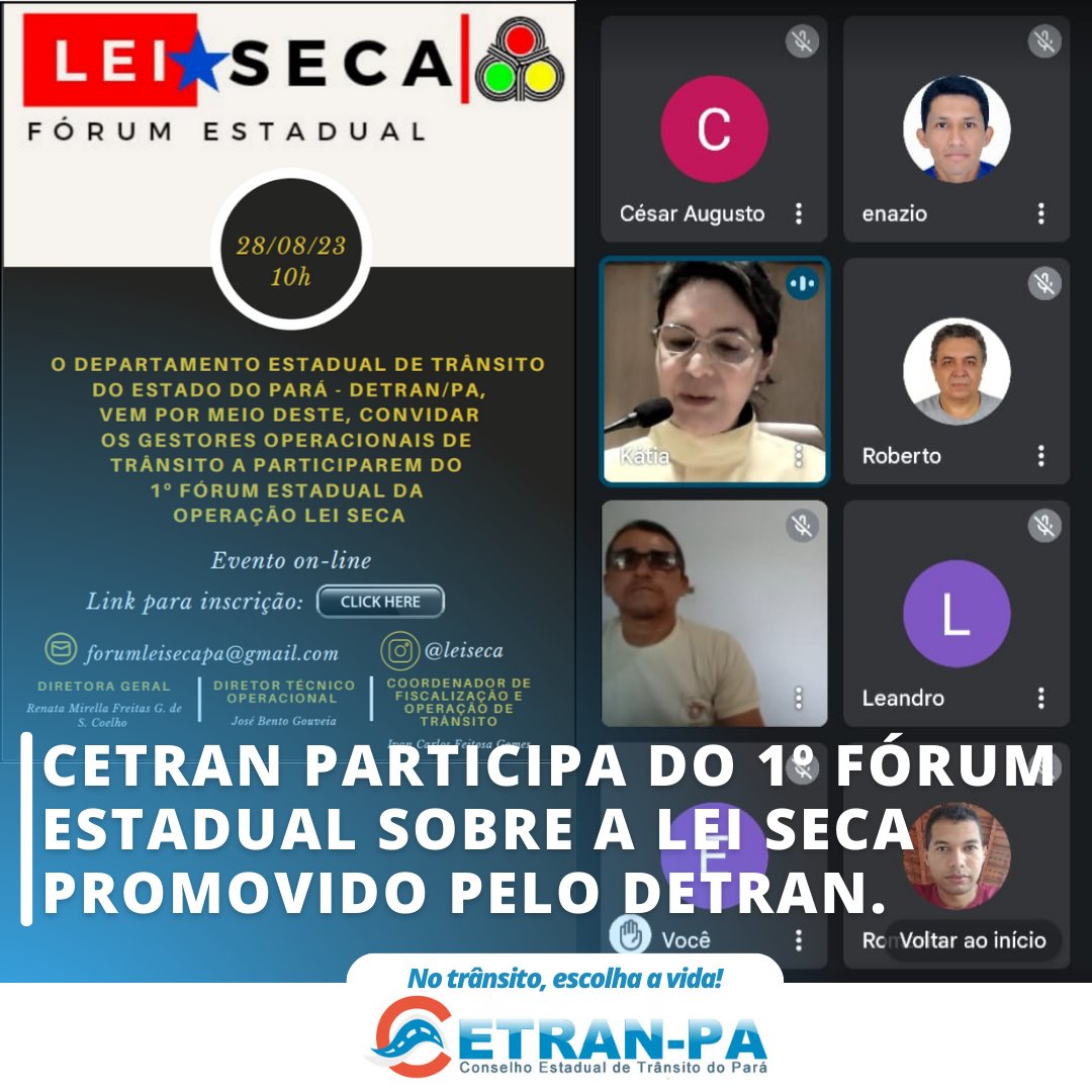 CetranPara's tweet photo. ✔ CETRAN PARTICIPA DO 1º FÓRUM ESTADUAL SOBRE A LEI SECA PROMOVIDO PELO DETRAN.

Fonte: CETRAN | Secretaria Executiva - 28/08/2023, 15:10.

👉 "No trânsito, escolha a vida."  🚨

#segup #cetran https://t.co/ZrLJjWnJUK