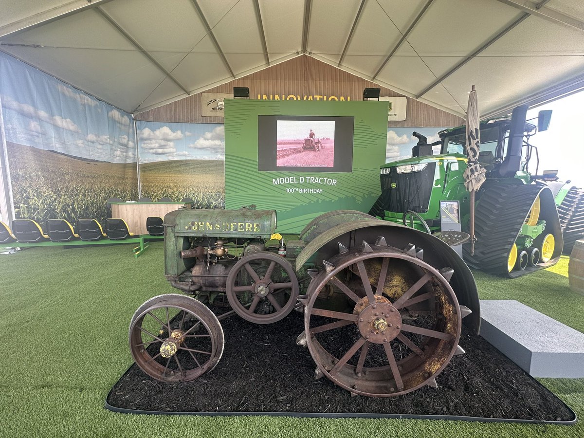 We have made it to set up at @JohnDeere we will be at the Model D 100th Birthday tent each day in the afternoon! Stop by to catch some content and say hi!!! #johndeere #modelD #fps23 #farm4profit