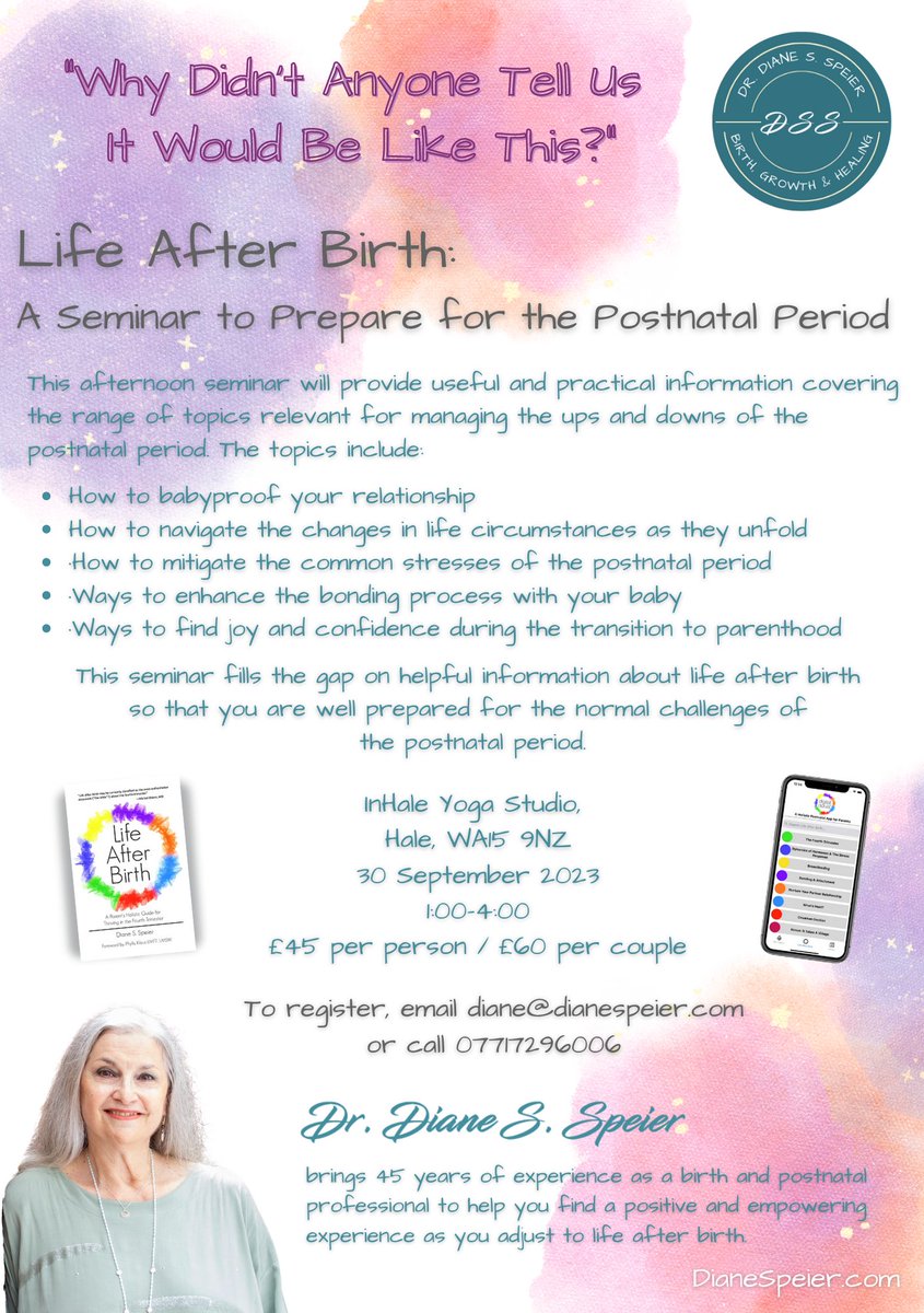 For people having babies in the Northwest of England, this seminar prepares you for what happens after the baby is born. #postnatal #postpartum #fourthtrimester #parenting #relationships #lifeafterbirth #bonding #attachment