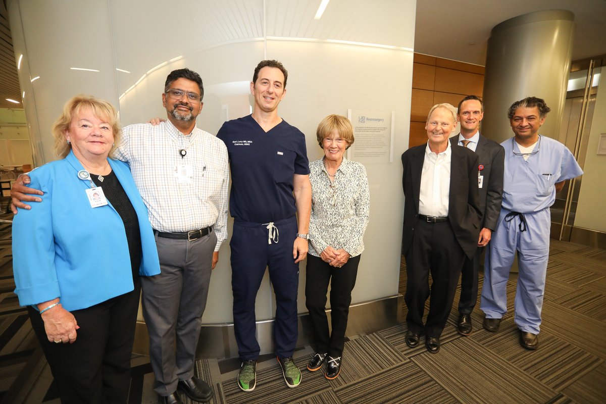 KaleidaHealth's tweet photo. This morning, we were honored to unveil the @UB_Neurosurgery plaque at Gates Vascular Institute in recognition of their generous gift to The Hopkins Endowment. Thank you for your generosity in supporting the world-class, innovative work at GVI! https://t.co/jnVuvhAGzK