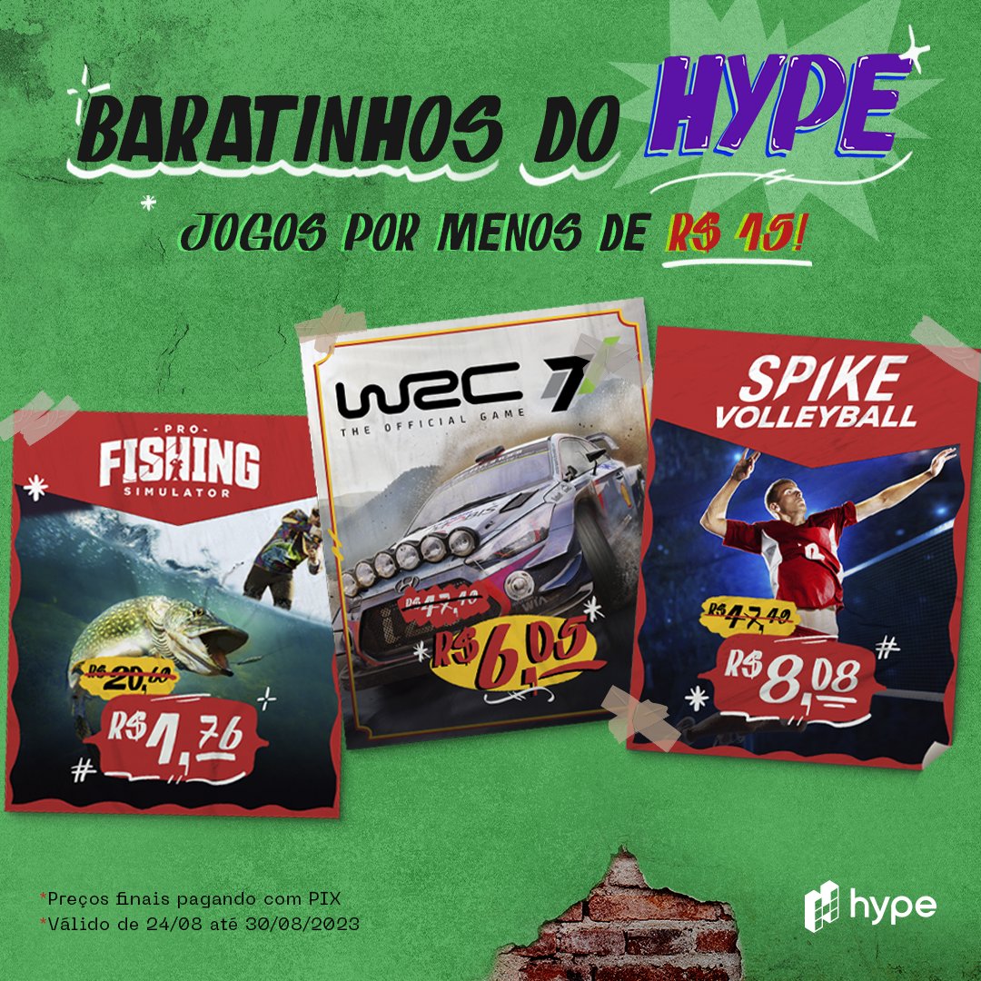 HypeGamesBR's tweet image. Imagina pagar só R$0,93 em um game novo? 😎

O #BaratinhosHype tá na área no seu final de mês pra você aproveitar pagando até R$15! Tá fácil, é só correr aqui e garantir: lup.vc/baratinhoagosto

*Válido até 30/08/23
#jogobarato #promogamer #gamerbr