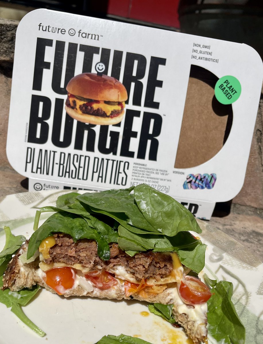 trutane's tweet photo. Tried a plant-based, carbon-neutral #futureburger (soy-pea-chickpea) found in supermarket. Cooked up nicely in 4 min on @GeorgeForeman. Texture &amp; flavor: 👍🏼

@futurefarm_io = worthy competitor to @BeyondMeat &amp; @ImpossibleFoods

#plantBased #veggieBurger 🍔
#VegTech #FutureOfFood https://t.co/I2yLz84NVj