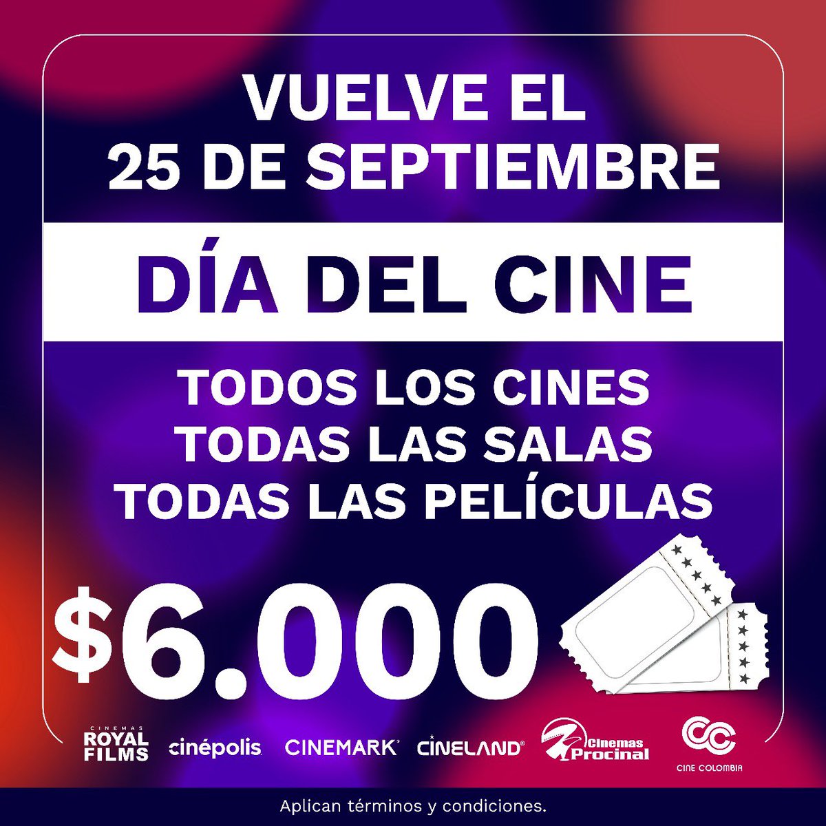 La Industria de Exhibición Cinematográfica siempre será agradecida con su público.

El año ha superado nuestras expectativas.

En agradecimiento, precio único todo el día, lunes 25 de septiembre 2023:

$6,000
**********
Todos los Cines
Todas las Salas
Todas las Películas