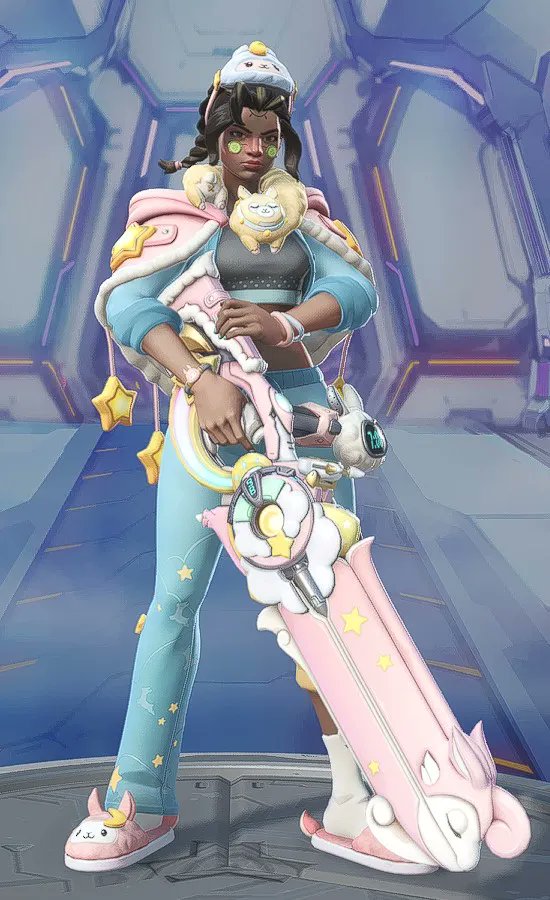 chowosen's tweet photo. illari llama pajamas cosplay #firstcosplay #illari #overwatch2 #furry https://t.co/nya893WjFD