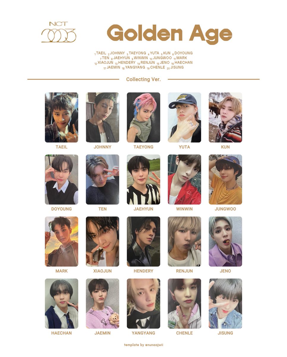 template photocard pc NCT【Golden Age - The 4th Album】Archiving