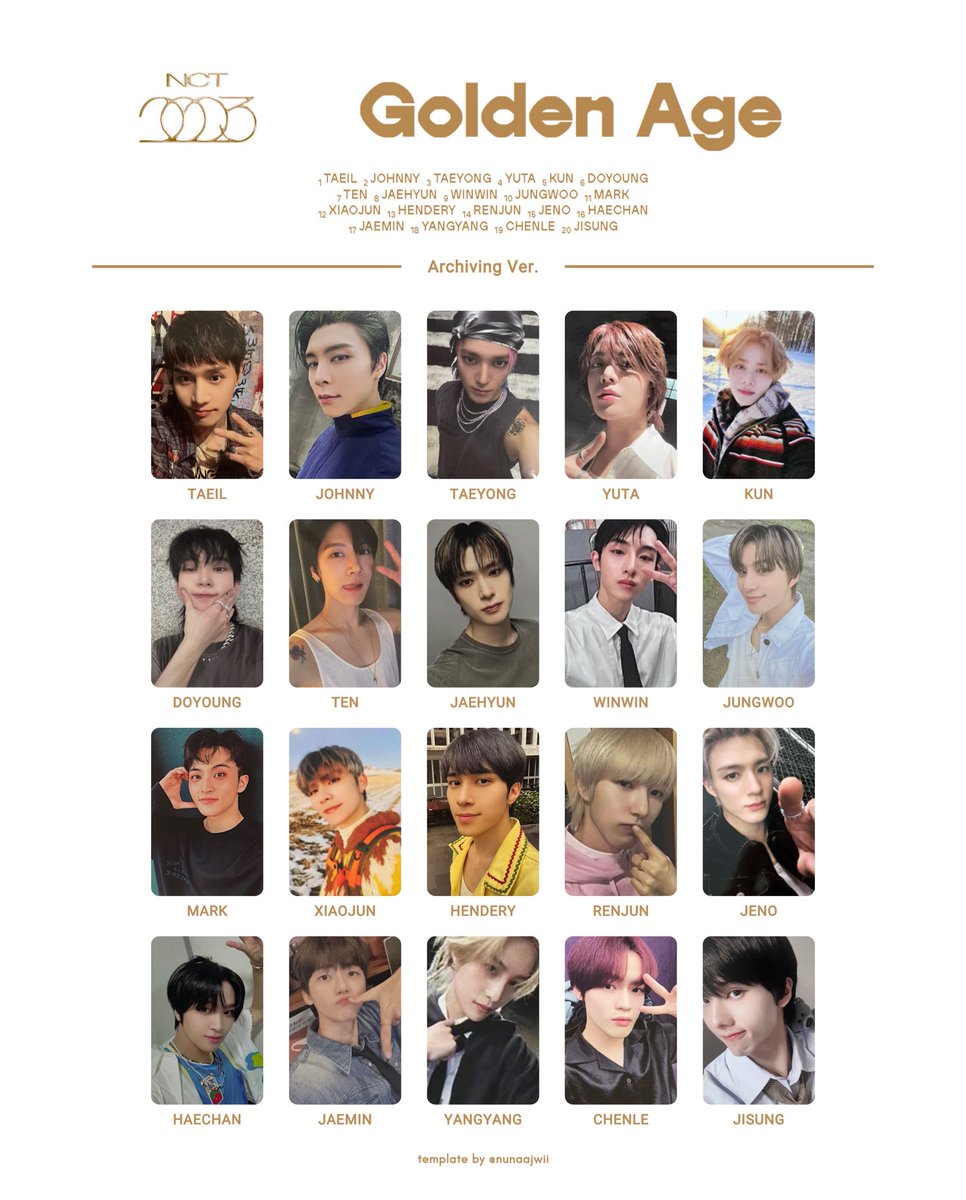 template photocard pc NCT【Golden Age - The 4th Album】Archiving