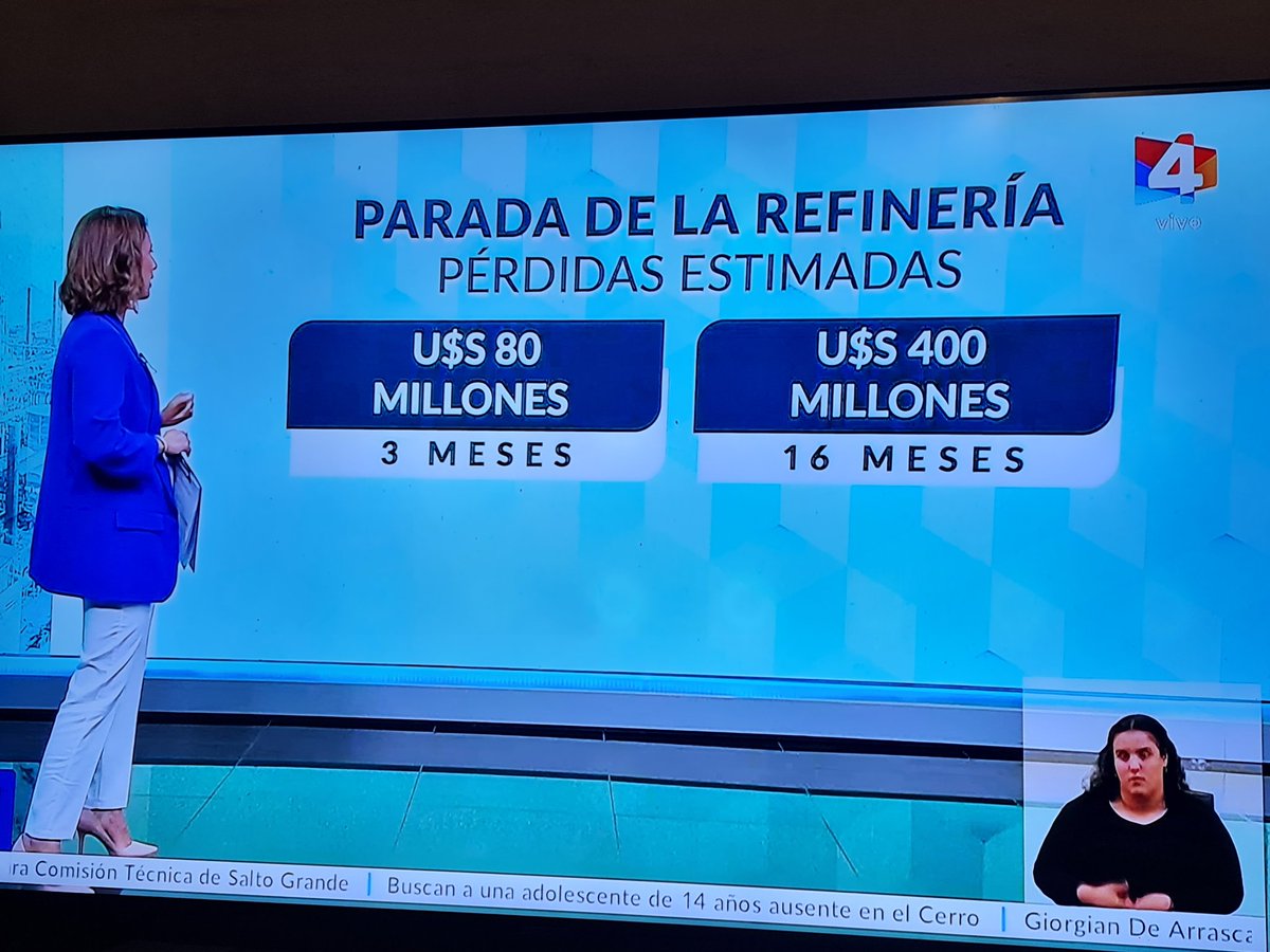 rhunlander's tweet photo. Noten esto :
Si los trabajadores de ANCAP trabajan 12 hrs diarias, la PARADA de la refinería duraría TRES MESES.
Cómo los trabajadores no quieren 12 hrs, y sí 8 hrs, la PARADA durará 16 meses.
Noten las pérdidas del ente por el atorrantismo de nuestros empleados. https://t.co/c98Ll0haDe