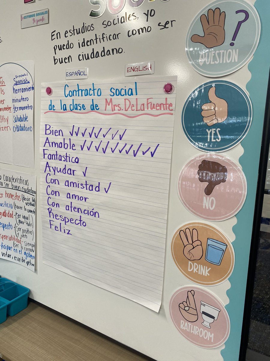 arnetta_adair's tweet image. Just A Sample of Our Student Led Social Contracts for Their OWN Behavior 🦉 Expectations in the Classrooms ✨ &amp;amp; Our CHAMPS Procedures 💪 ✨ 
@MrLawsonKISD @calhartmann @KISDMcElwain 
#StudentCreated
#StudentCentered
#TeamWork
#ExpectationsandProcedures
#BilingualandMonolingual💕