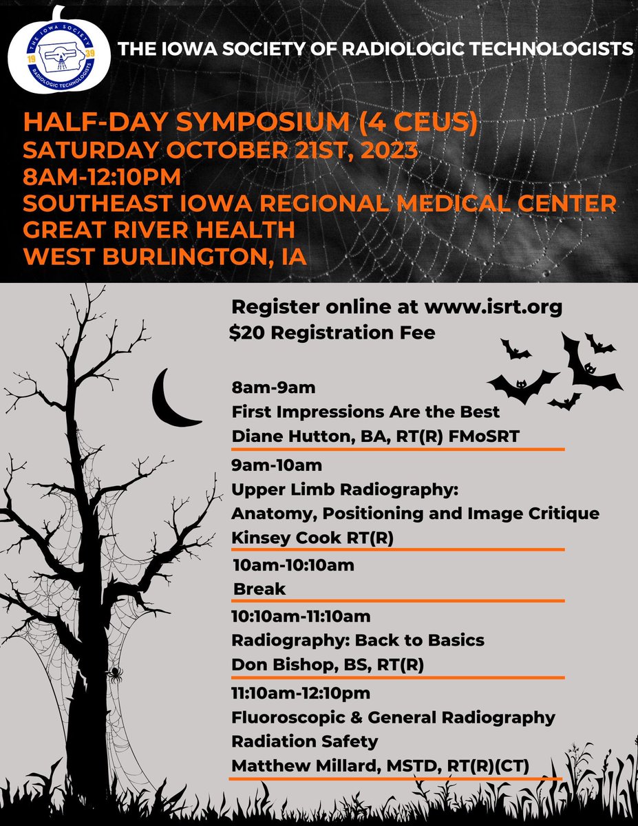 ISRT1895's tweet photo. Registration is now OPEN for our fall Half-Day Symposium! We hope to see you there! The registration link can be found below! ☠️

https://t.co/hFXAjgfAWo https://t.co/Laq7CePNFb