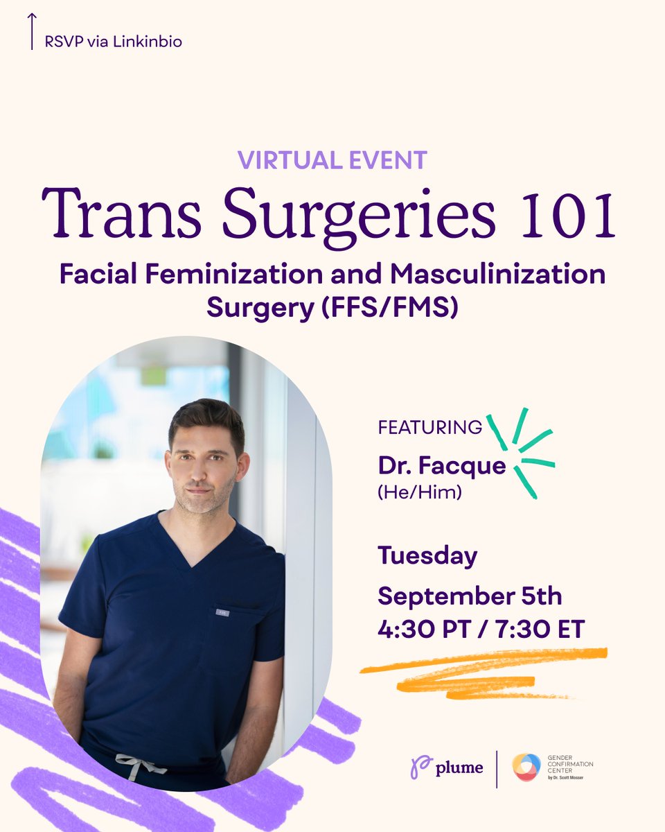 Join our FREE FFS/FMS Surgery 101 Online Webinar with Dr. Facque (he/him), a queer board-certified surgeon from the @Gender Confirmation Center, one of the leading gender-affirming surgery sites in the country! RSVP via link in bio! #transgender