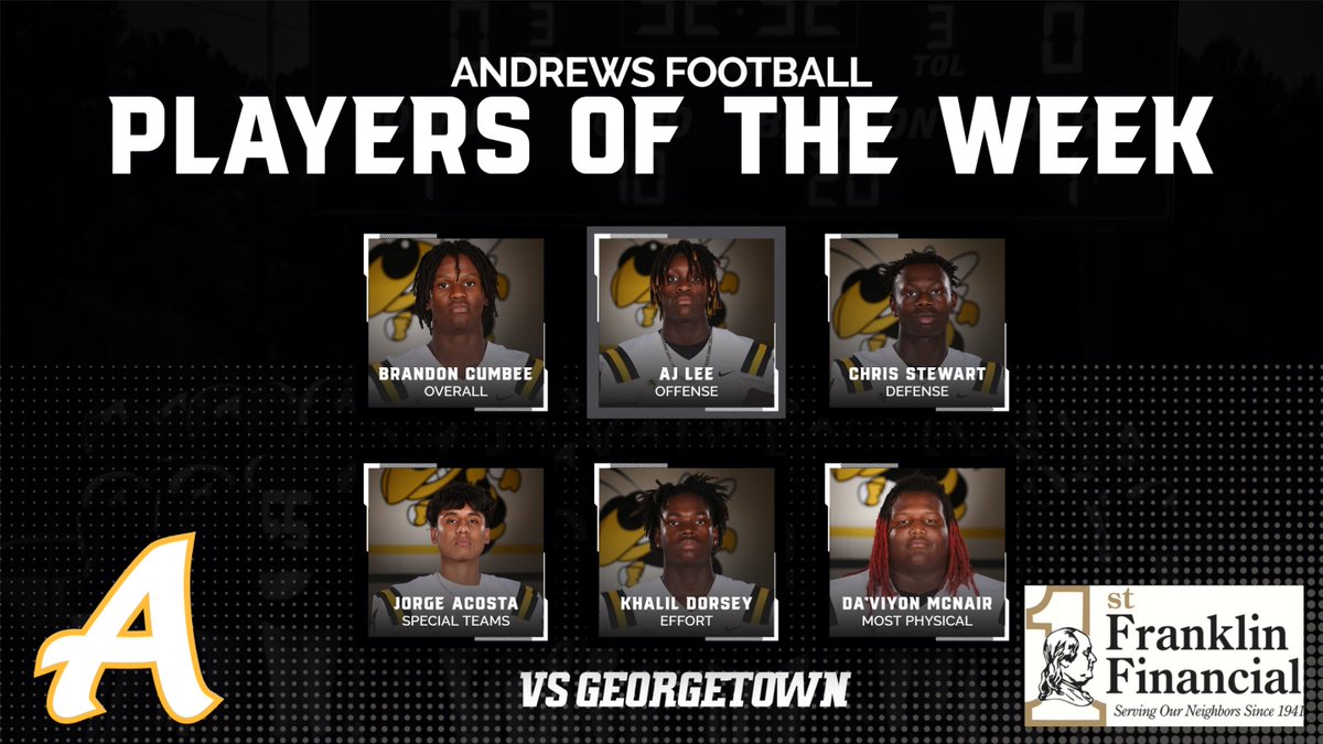 AHSJacketFB's tweet photo. Here are our 1st Franklin Financial of Georgetown Players of the Week. https://t.co/tIrQTGzfEE