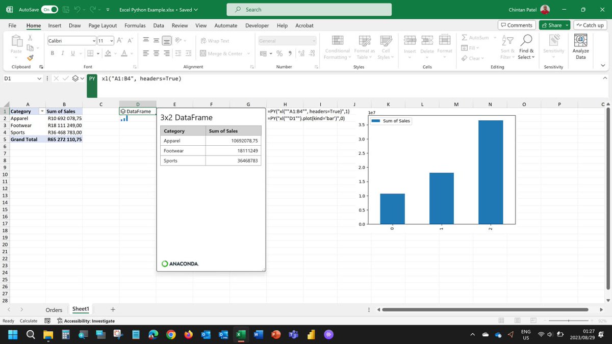Excited to finally be able to use #PythoninExcel in my version of <a href="/msexcel/">Microsoft Excel</a>. Looking forward to the possibilities! #MSFTAdvocate