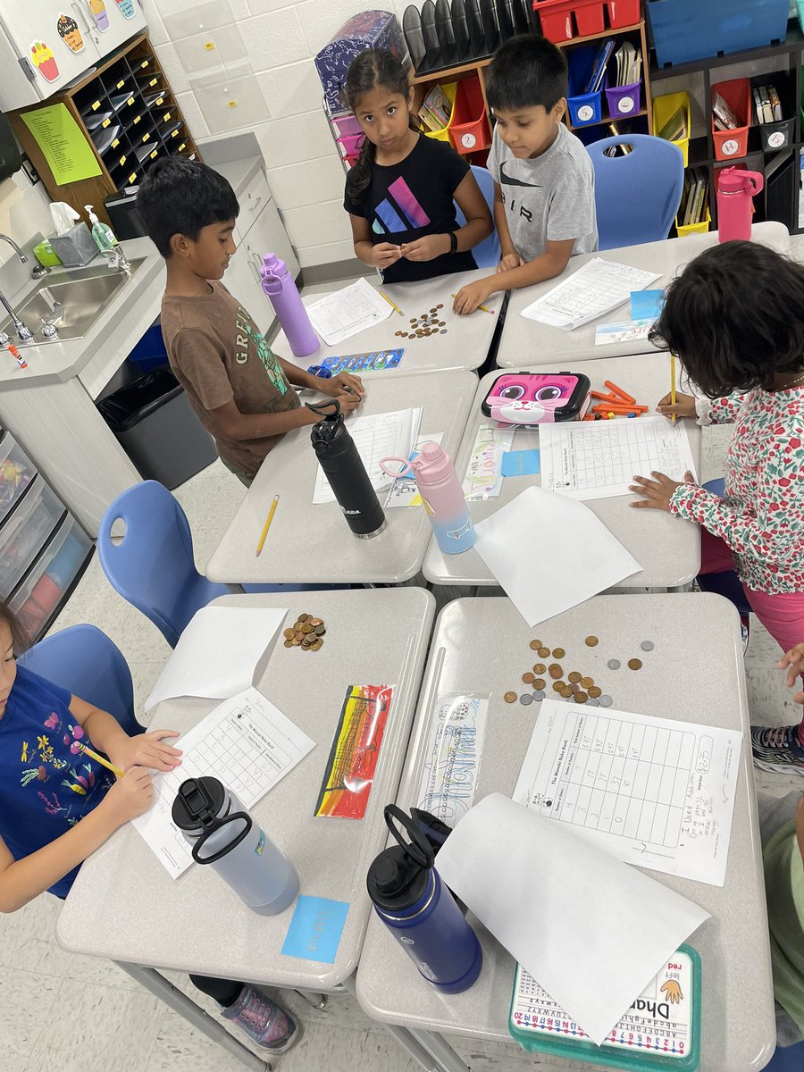 MrsJTweets2020's tweet photo. Had the best time investigating Dan’s Maneki Neko Bank problem with @mrsadkissonfcps class today! The strategies these 3rd graders used to combine 5 groups of 47 cents blew me away. There were too many to chart! @McNairUpperES https://t.co/uQ4N5xbvG3
