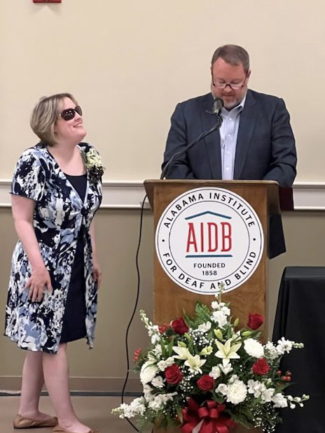 What an honor to represent the State of Alabama at the Alabama Industries for the Blind luncheon and recognize Mrs. Jena Smith as the Peter J. Salmon Employee of the Year. Congratulations Jena!!! @ALGOP @ALSenateRepubs @GovernorKayIvey #alpolitics
