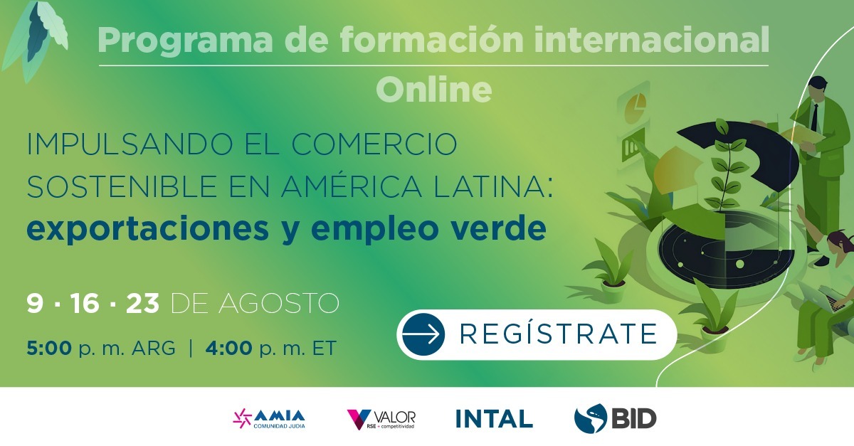 Si estás interesado en #Comercio #Sostenibilidad y #EmpleoVerde, ya puedes acceder a los tres encuentros completos de nuestro programa de formación “Impulsando el comercio sostenible en América Latina”.
