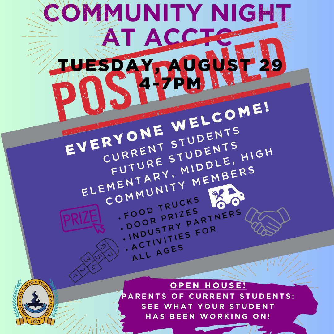 Postponed due to threat of thunderstorms.

New date is Tuesday, September 26 from 4-7pm