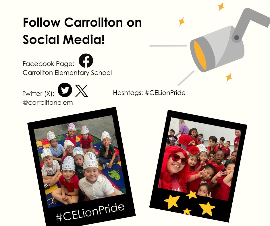 CFBISD's tweet photo. ⭐️ Next up on our "School Spotlight" series is... Carrollton Elementary School! #CELionPride @CarrolltonElem https://t.co/sAUB23IIRh