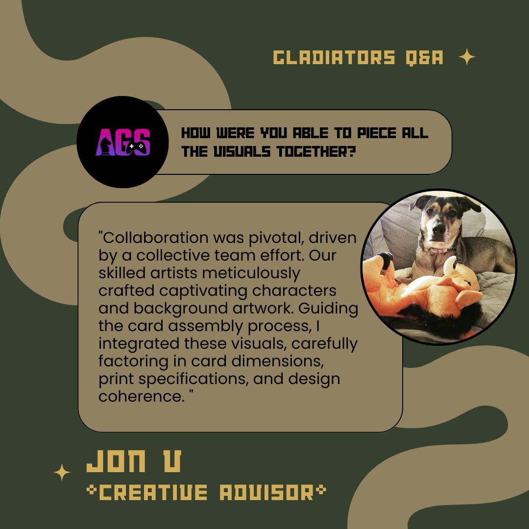 AfterGateStd's tweet photo. 🎉👋 Meet Jon, the creative advisor behind Gladiators! 🎮 We're excited to introduce you to the talented team behind your favorite game. Stay tuned for more behind-the-scenes looks at the faces behind Gladiators!

#Gladiators #MeetTheTeam #AfterGateStudios #AGS #cardgame https://t.co/sc9TVKpaQN