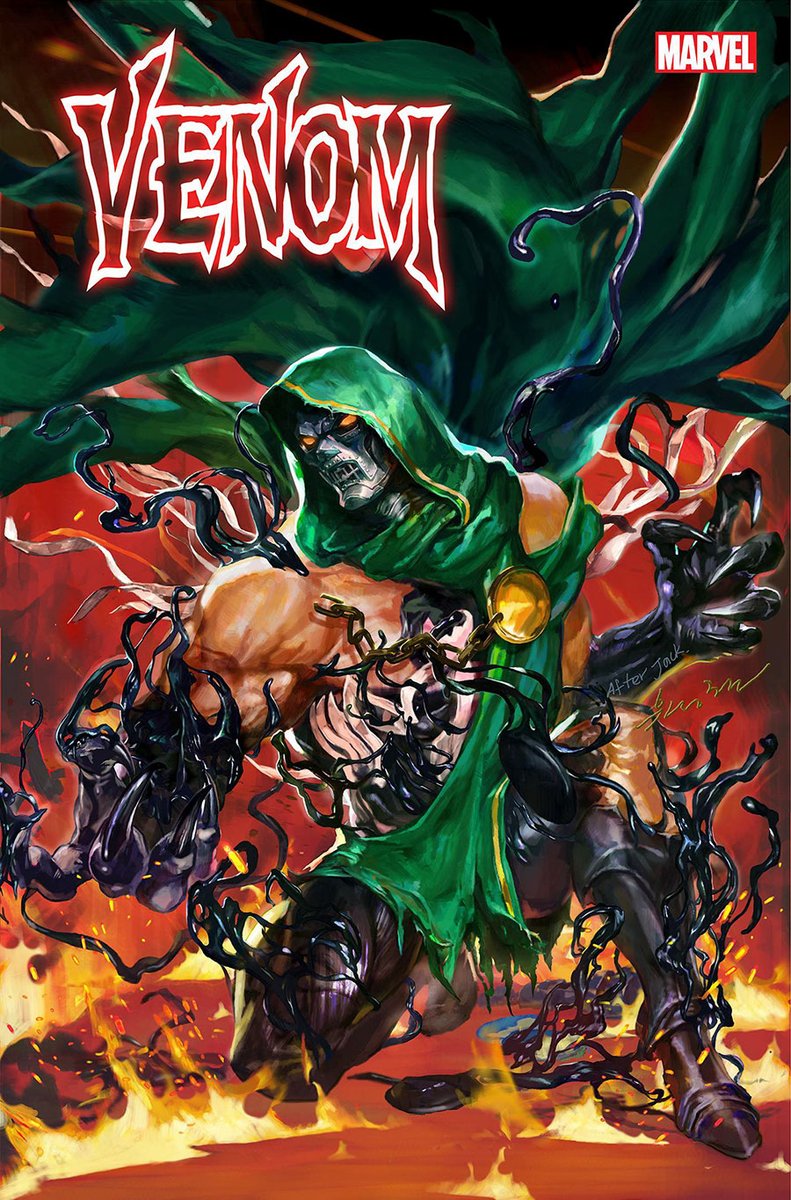 PREPARE TO MEET YOUR #DOOM! 📚#Venom Vol 5 #24 😍@crystalcowboy #CoverArt 👉ow.ly/tnlP50PA8W2 ✏️@Al_Ewing 🎨#SergioDavila #ComicBooks #MarvelFan #MarvelComics #MarvelVillain #DoctorDoom #EddieBrock