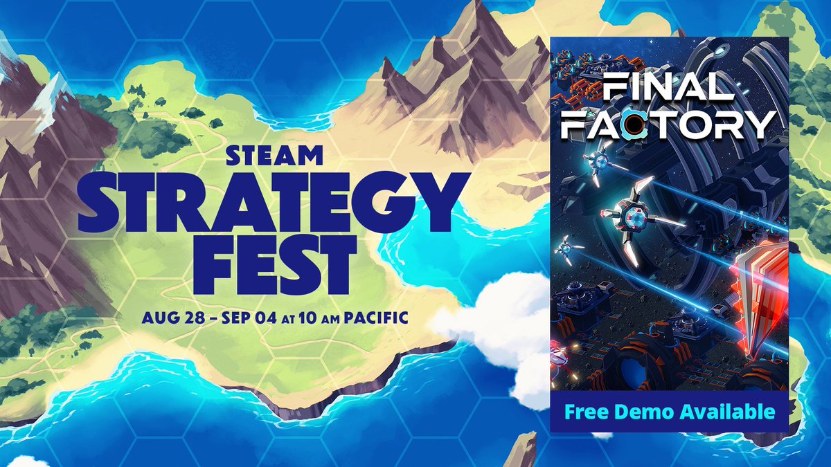 nevergamesdev's tweet photo. Come play our free demo or watch us stream for strategy fest ! #strategy #videogames and support #finalFactory Strategy Fest starts today!
August 28th to September 4th
https://t.co/FslnVEb8pD #indiedev #steam #strategyfest #IndieGameDev #indiegame #pcgames https://t.co/S9IreRlvh5
