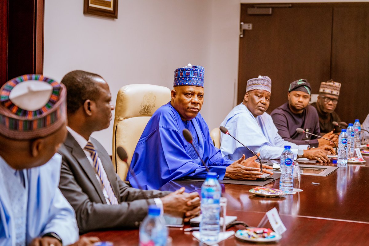 officialSKSM's tweet photo. PRSSIDENTIAL COMMITTEE ON FISCAL POLICY, TAX REFORMS:   VP SHETTIMA CHARGES COMMITTEE TO DEVELOP ROBUST ROADMAP

The Vice President, Sen. @KashimSM has charged members of the Presidential Committee on Fiscal Policy, Tax Reforms to develop a robust roadmap that will transform the economy of the country.

The Vice President gave the charge today when he received in audience members of the Committee led by the Chairman, Mr. Taiwo Oyedele at the Presidential Villa, Abuja.

According to Vice President Shettima, “the task before you is enormous, I believe you have the best brains to come up with a robust roadmap that will reposition our economy addressing some of the fundamental issues underlying our fiscal  and tax policies; Fiscal and tax policies are key to the realization of any nation’s economic development. 

Continuing, “I believe you will come up with a roadmap to salvage our nation, we are in a big mess, but I have confidence in your team. This is a great nation chained by poor governance, chained by many challenges and my principal is a man of courage and conviction, he is a progressive man in the Nigerian political space.”