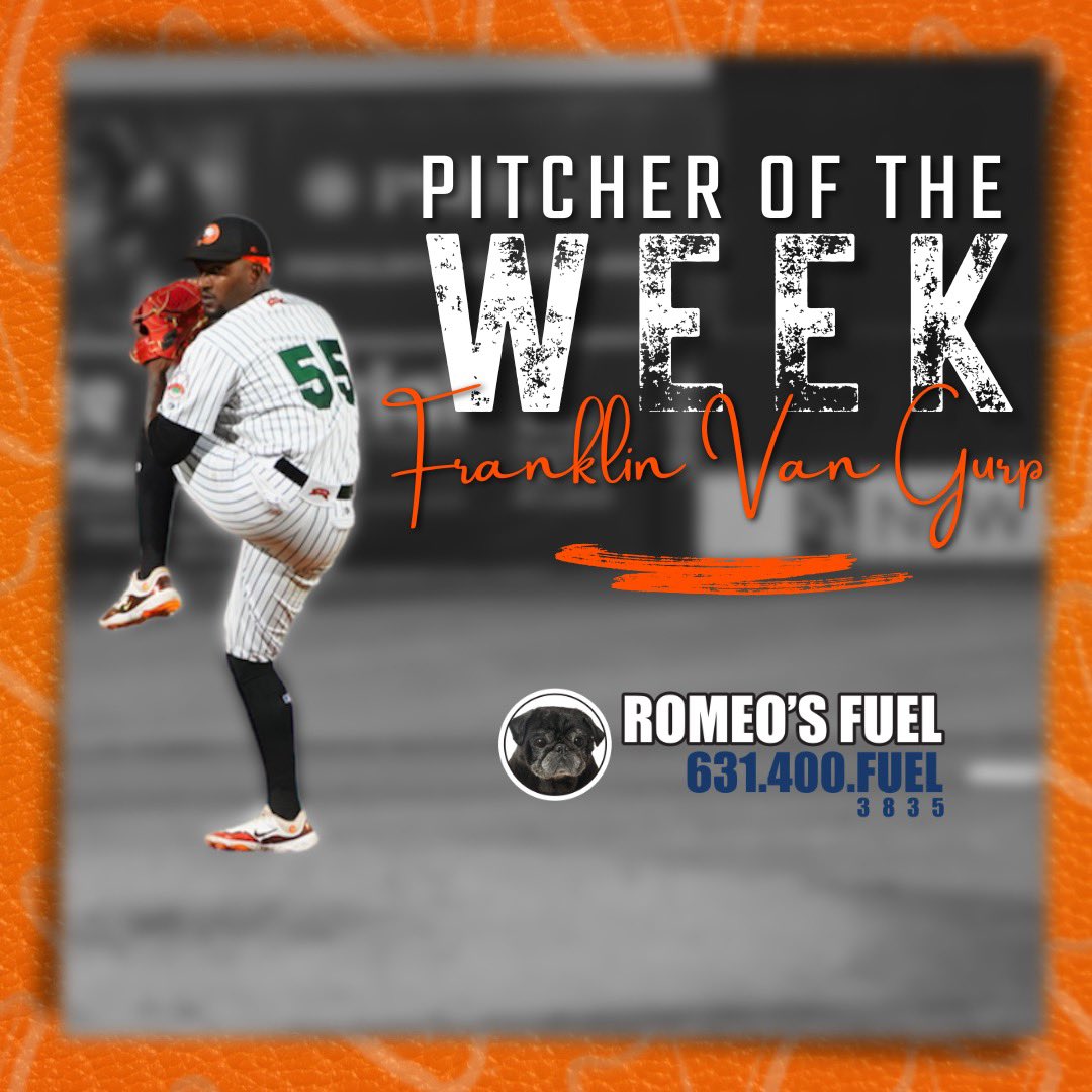 Long Island Ducks (@liducks) on Twitter photo Congrats to our Player & Pitcher of the Week, presented by <a href="/RomeosFuel/">Romeo's Fuel</a>, Carlos Castro & Franklin Van Gurp!
Castro led the Ducks in hits (9), total bases (15), RBIs (6) & doubles (3).
Van Gurp allowed no earned runs, one hit & one walk in three games with six strikeouts. Congrats to our Player & Pitcher of the Week, presented by <a href="/RomeosFuel/">Romeo's Fuel</a>, Carlos Castro & Franklin Van Gurp!
Castro led the Ducks in hits (9), total bases (15), RBIs (6) & doubles (3).
Van Gurp allowed no earned runs, one hit & one walk in three games with six strikeouts.