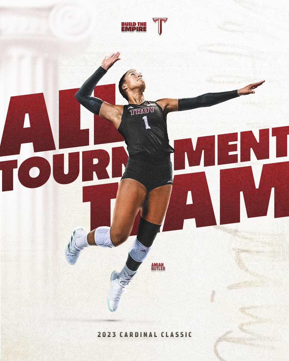 Amiah Butler 🤝 All-Tournament Team for the Cardinal Classic 

#BuildTheEmpire | #OneTROY ⚔️🏐