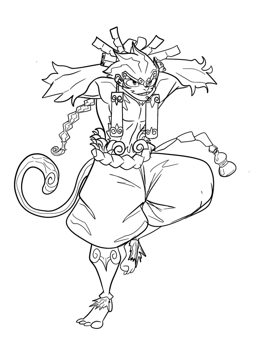 YeeshP's tweet image. A sketch of my Wukong inspired OC. Gonna be doing one with colors soon. 
#art #ArtistOnTwitter #illustration #originalcharacter #creativity