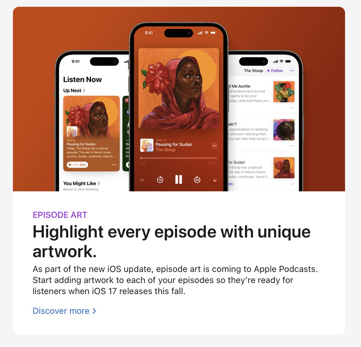 theStoopPodcast's tweet photo. 'Tis the day to shout out the lady behind all our beautiful episode art, @NeemaIyer. Thank you so much! And thank you to @ApplePodcasts for featuring us in their newsletter. https://t.co/caoYv3uY97