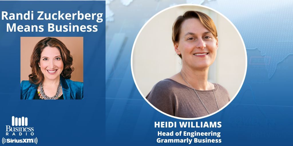 Our very own Heidi Williams was featured as Woman of the Week on the “Randi Zuckerberg Means Business” radio show. 🎙️ Heidi joined host @RandiZuckerberg to discuss Grammarly’s generative AI features and how AI will fundamentally transform the workplace. Listen on @SXMBusiness!👇