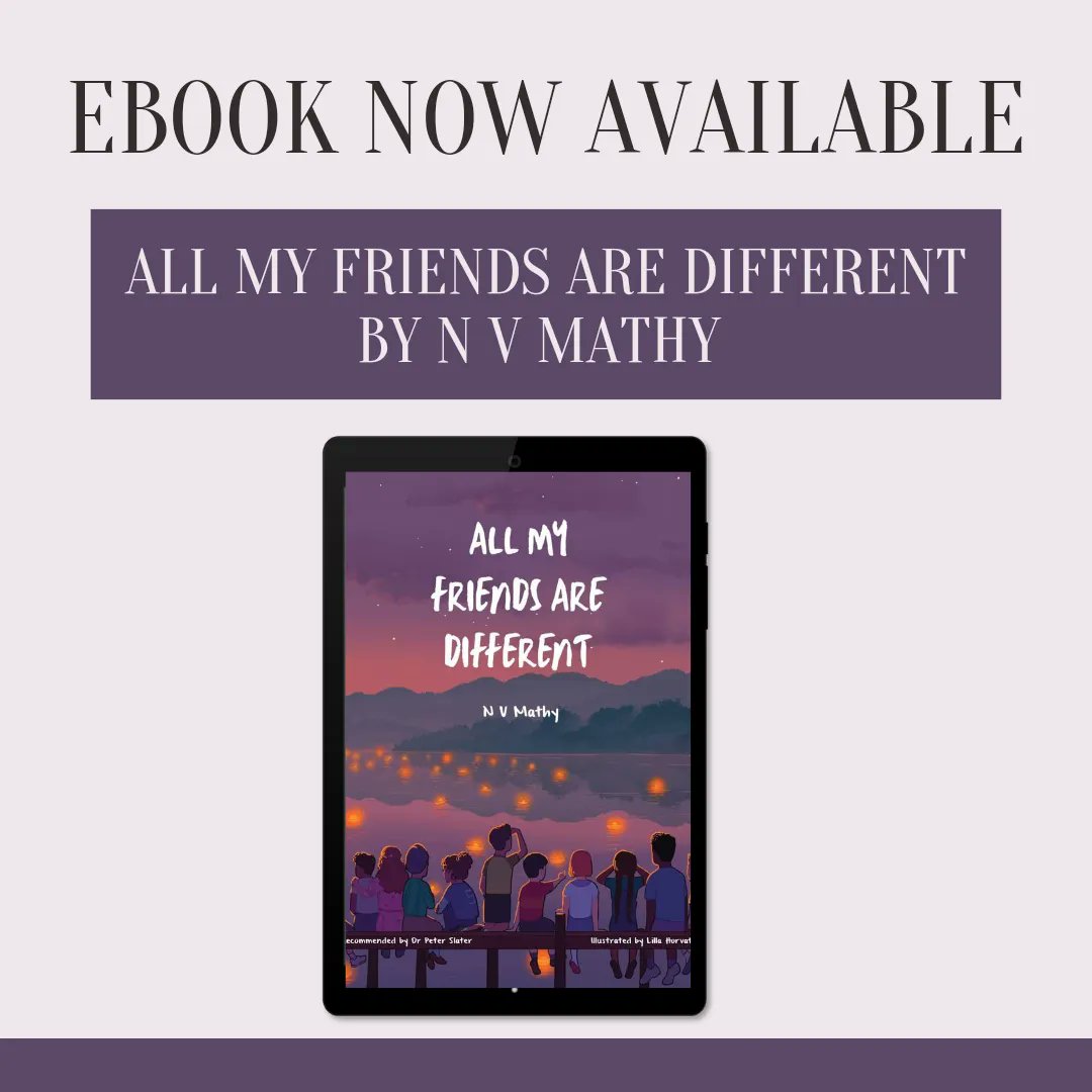 EBOOK NOW AVAILABLE🥳

The ebook for All My Friends Are Different by N V Mathy is now available! 

#ebook #childrensbook #childrensbooks #kidsbook #kindle #childrensebook #mentalhealthmatters #childrensmentalhealth #publishing #published #publisher #publishers #indiepublishing