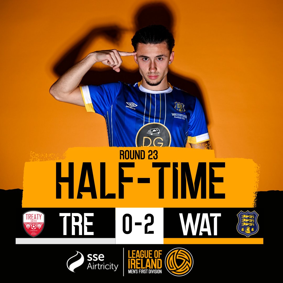 LeagueofIreland's tweet photo. HT | SSE Airtricity Men's First Division

Early goals from Christie Pattison and Connor Parsons have Waterford in control at the break!

#TREWAT | #LOI https://t.co/2mApEVH8Ai