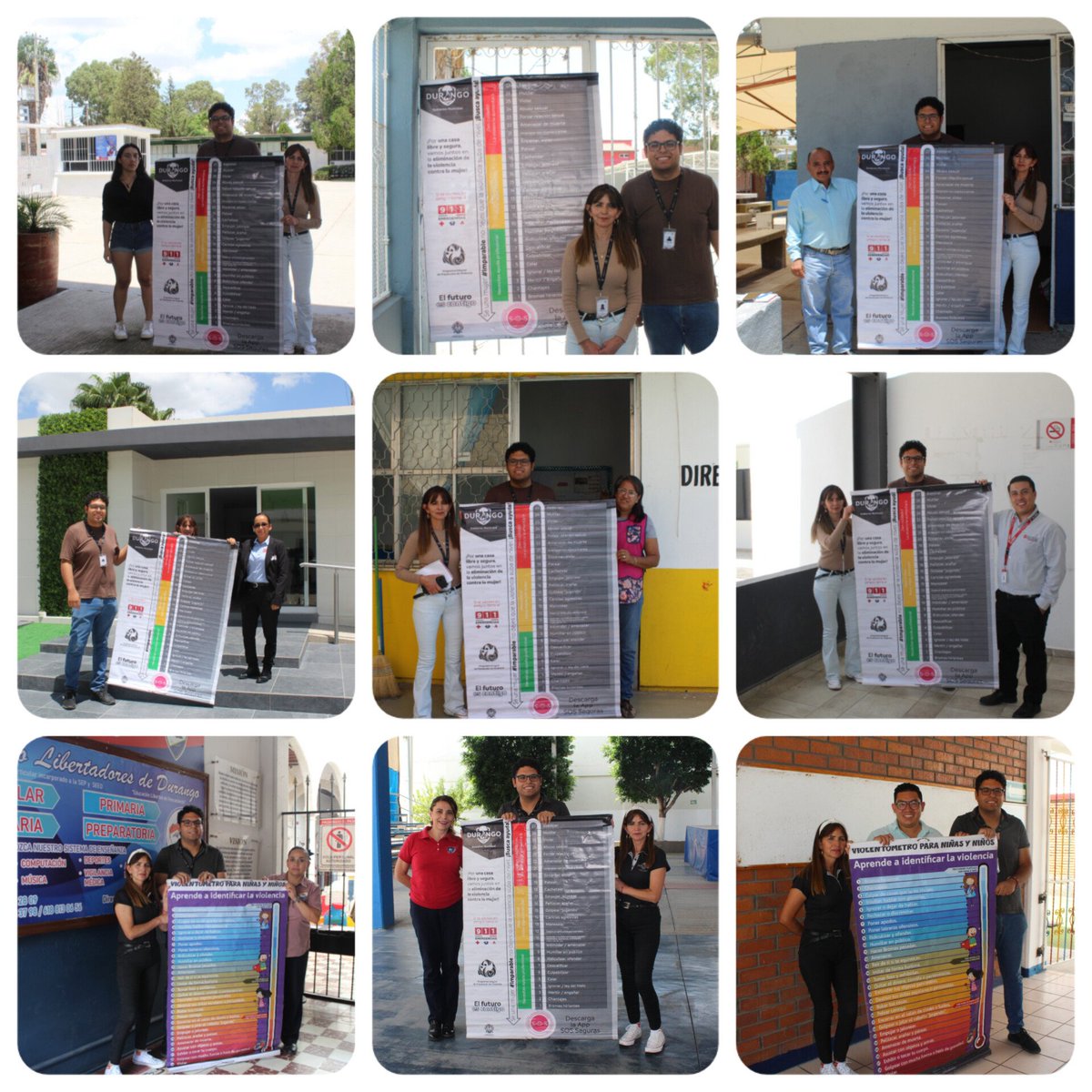 IMMDURANGO's tweet image. ❇️ Continuamos con la entrega de violentómetros y pendones en Instituciones Educativas, como parte de la campaña permanente del @IMMDURANGO para prevenir la violencia de género contra mujeres y niñas. 🧡
#PorEllas #ResultadosDGO
