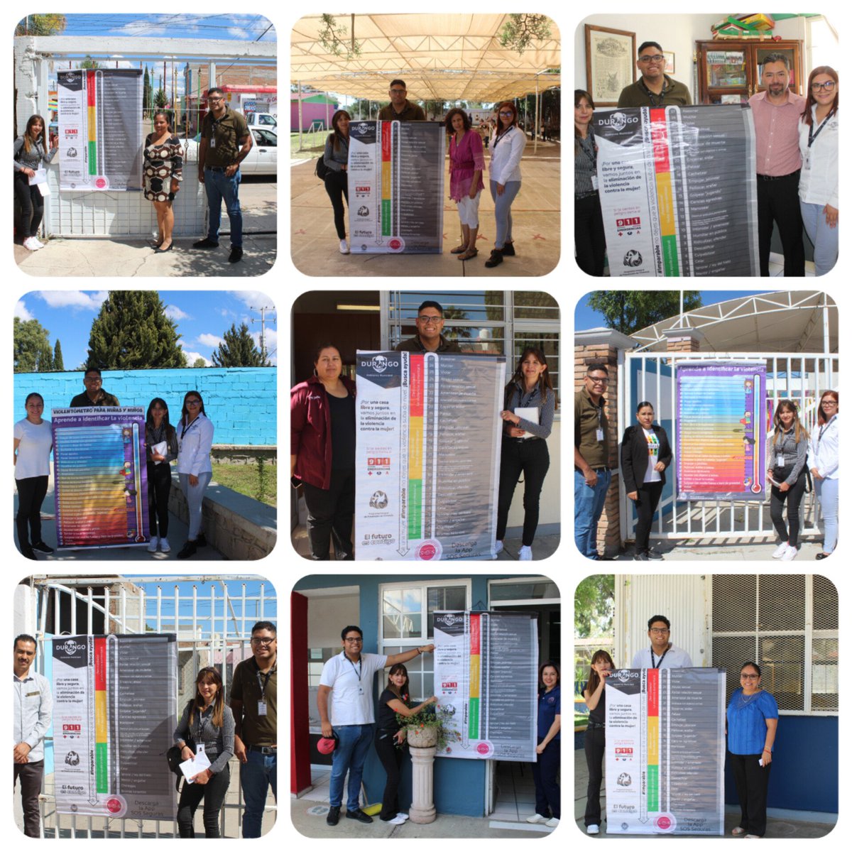 IMMDURANGO's tweet image. ❇️ Continuamos con la entrega de violentómetros y pendones en Instituciones Educativas, como parte de la campaña permanente del @IMMDURANGO para prevenir la violencia de género contra mujeres y niñas. 🧡
#PorEllas #ResultadosDGO