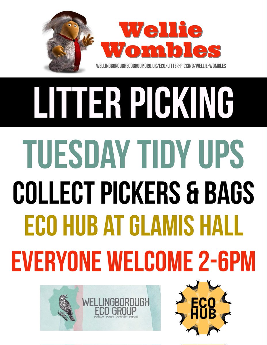wellyeco's tweet photo. Come to HAPPY CAFE, SWAP SHOP, FOOD  SHARERS &amp; TUESDAY TIDY UPS this Tuesday!

Wellingborough Eco Group &amp;  Wellie Wombles

Come to ECO HUB Tuesday lunchtime for Happy Café!

Then join us 12-6 for:

Swap Shop for swaps!

Food Sharers for food!

Tuesday Tidy Ups for litter picking! https://t.co/OBWa9DlEC9